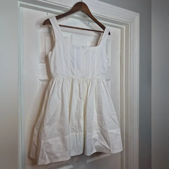 Reset By Jane White Square-Neck Corset Bodice dress Size Large - Picture 7 of 9